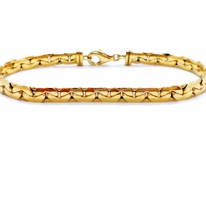 Bracelet Maille haricot écrasé Or jaune