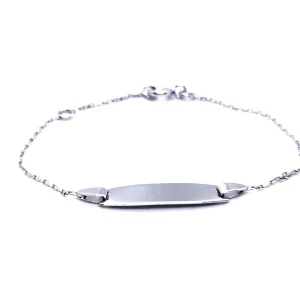Bracelet Gourmette Or blanc