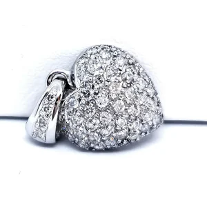 Pendentif Coeur Or blanc Diamant