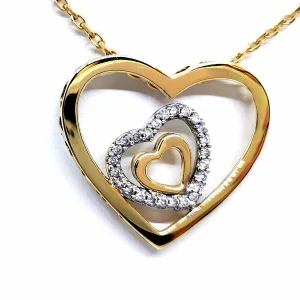 Collier Chaîne + pendentif Or jaune, Or blanc Diamant