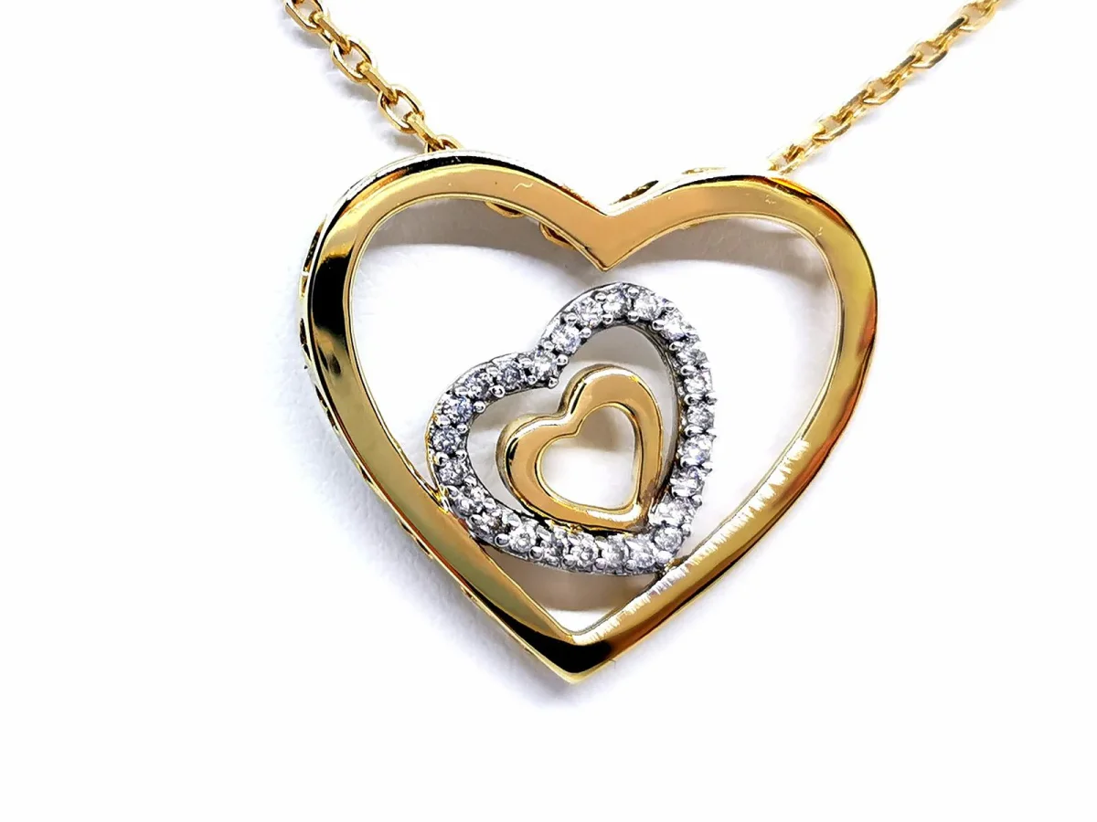 Collier Chaîne + pendentif Or jaune, Or blanc Diamant – Image 2