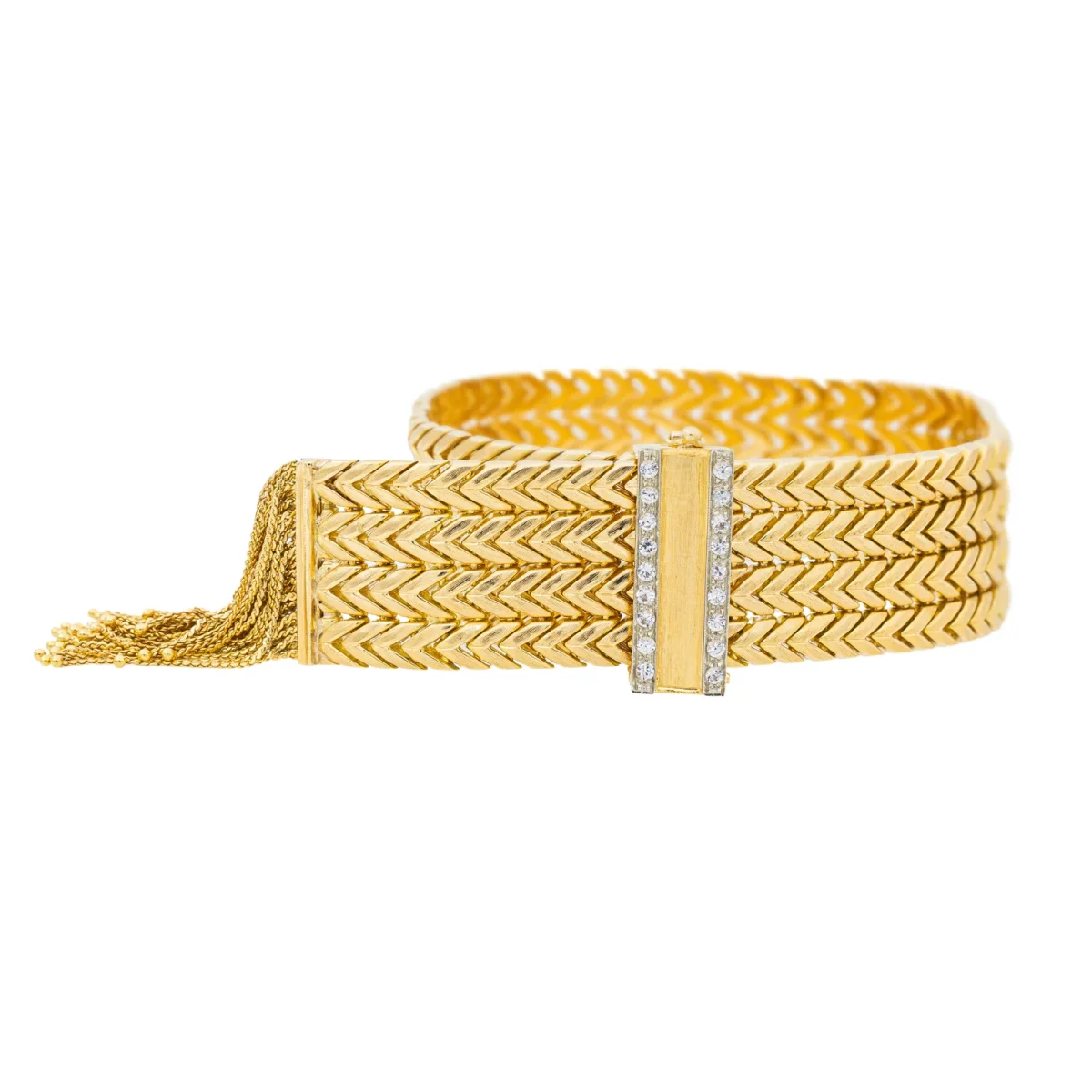 Bracelet Manchette Or jaune Diamant – Image 2