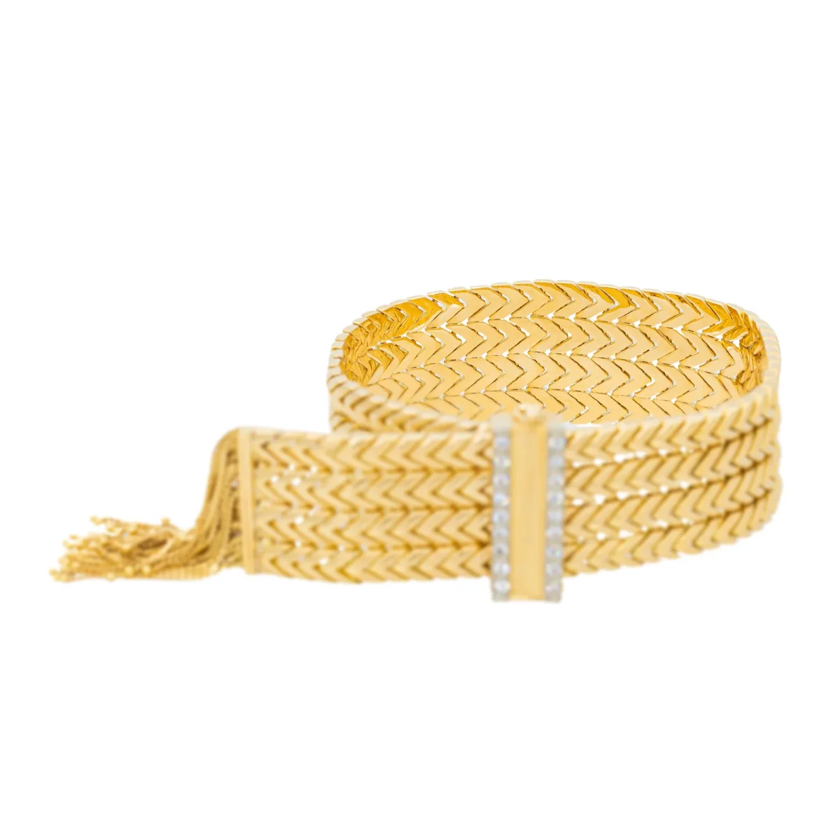 Bracelet Manchette Or jaune Diamant – Image 4