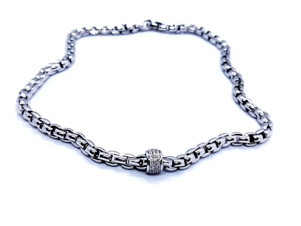 Fope Collier Or blanc Diamant